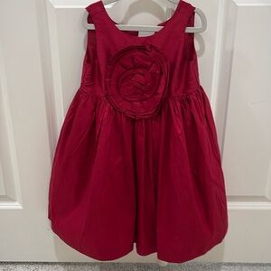 Janie and Jack Red 100% Silk Holiday Dress-Size 4